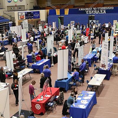 career fair in the health and sports center